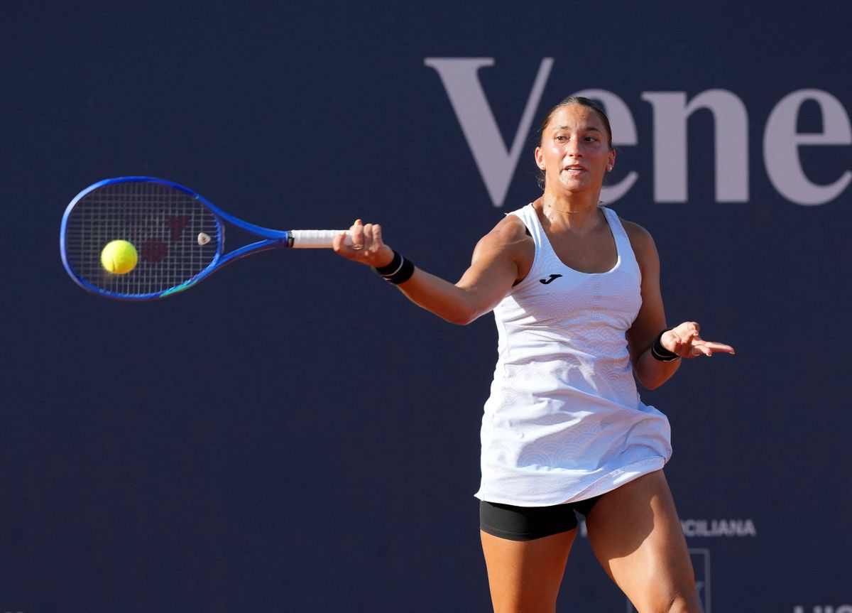 Panna Udvardy (HUN) plays during the 36th Palermo Ladies Open WTA 125 in Palermo, Italy, on July 24, 2025. (Photo by Gabriele Maricchiolo/NurPhoto) (Photo by Gabriele Maricchiolo / NurPhoto via AFP)