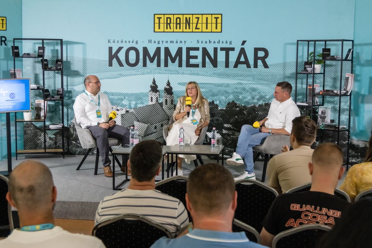 Tihany, 2025. augusztus 29.
Mráz Ágoston Sámuel, a Nézőpont Intézet vezetője, Schmidt Mária, a Terror Háza Múzeum főigazgatója és Boros Bánk Levente, a Nézőpont Intézet politikai elemzési igazgatója (b-j) a Világrendetlenség - Mi lesz veled Európa? című beszélgetésen a tihanyi Tranzit fesztiválon 2025. augusztus 29-én.
MTI/Katona Tibor