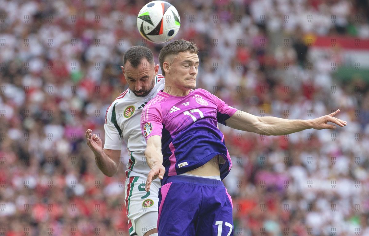 20240619 Németország Stuttgart
Európa-bajnokság.
Magyarország Németország labdarúgó mérkőzés.
Fotó: Mirkó István MI
Magyar Nemzet
képen: #5 Fiola Attila, #17 Florian Wirtz