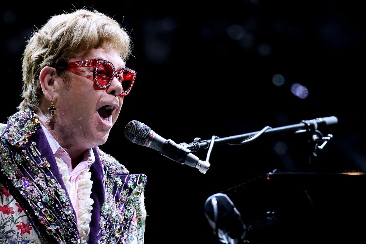 Elton John performs as he returns to complete his Farewell Yellow Brick Road Tour since it was postponed due to coronavirus disease (COVID-19) restrictions in 2020, in New Orleans, Louisiana, U.S. January 19, 2022. REUTERS/Jonathan Bachman