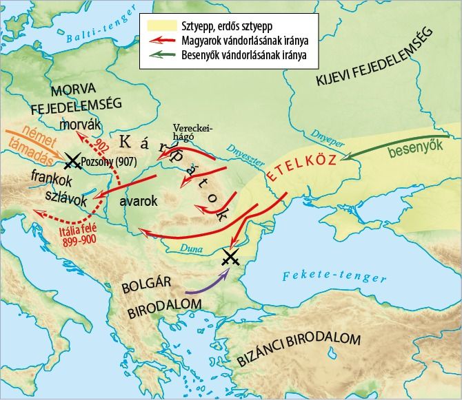 A magyarok vándorlása. forrás: Ősmagyar Egyház