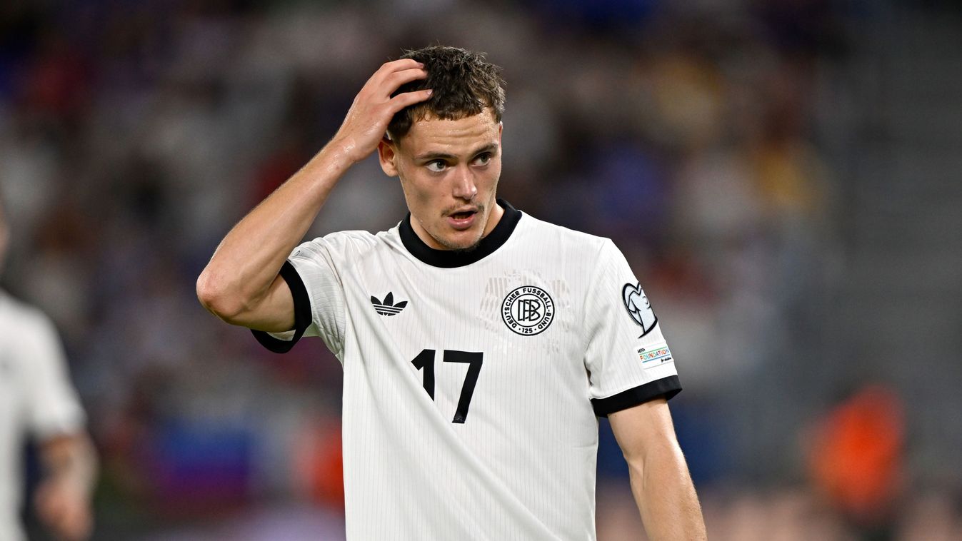 Florian Wirtz 
Pozsony, 2025. szeptember 4.
A német Florian Wirtz a 2026-os labdarúgó-világbajnokság európai A selejtezőcsoportjának Szlovákia-Németország mérkőzésén Pozsonyban 2025. szeptember 4-én.
MTI/AP/Erdős Dénes