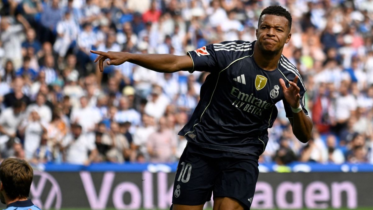 A Real Madrid támadója Kylian Mbappé be akar találni az Olympique Marseille kapujába a BL-idény nyitómeccsén. 