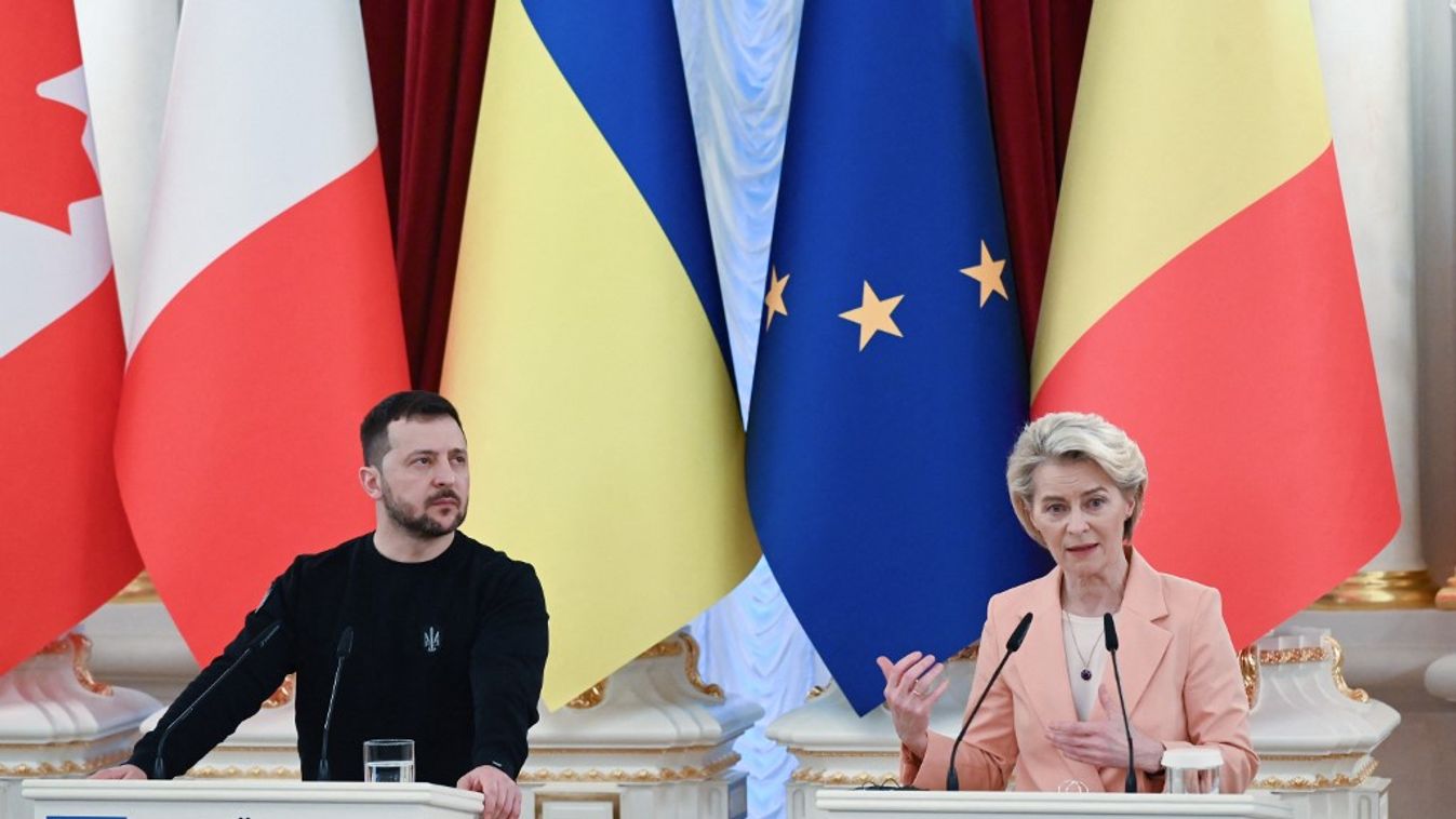 Ursula von der Leyen és Volodimir Zelenszkij (Fotó: AFP)