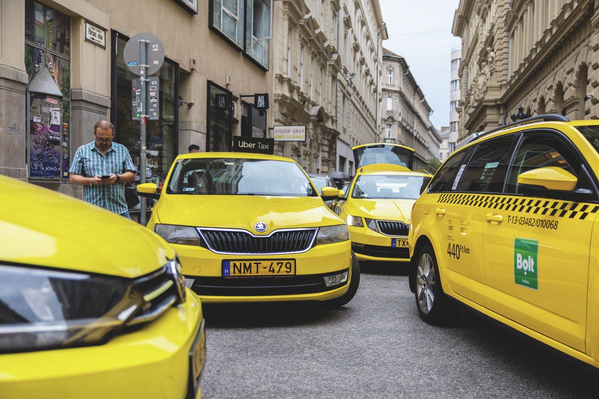 taxi tüntetés