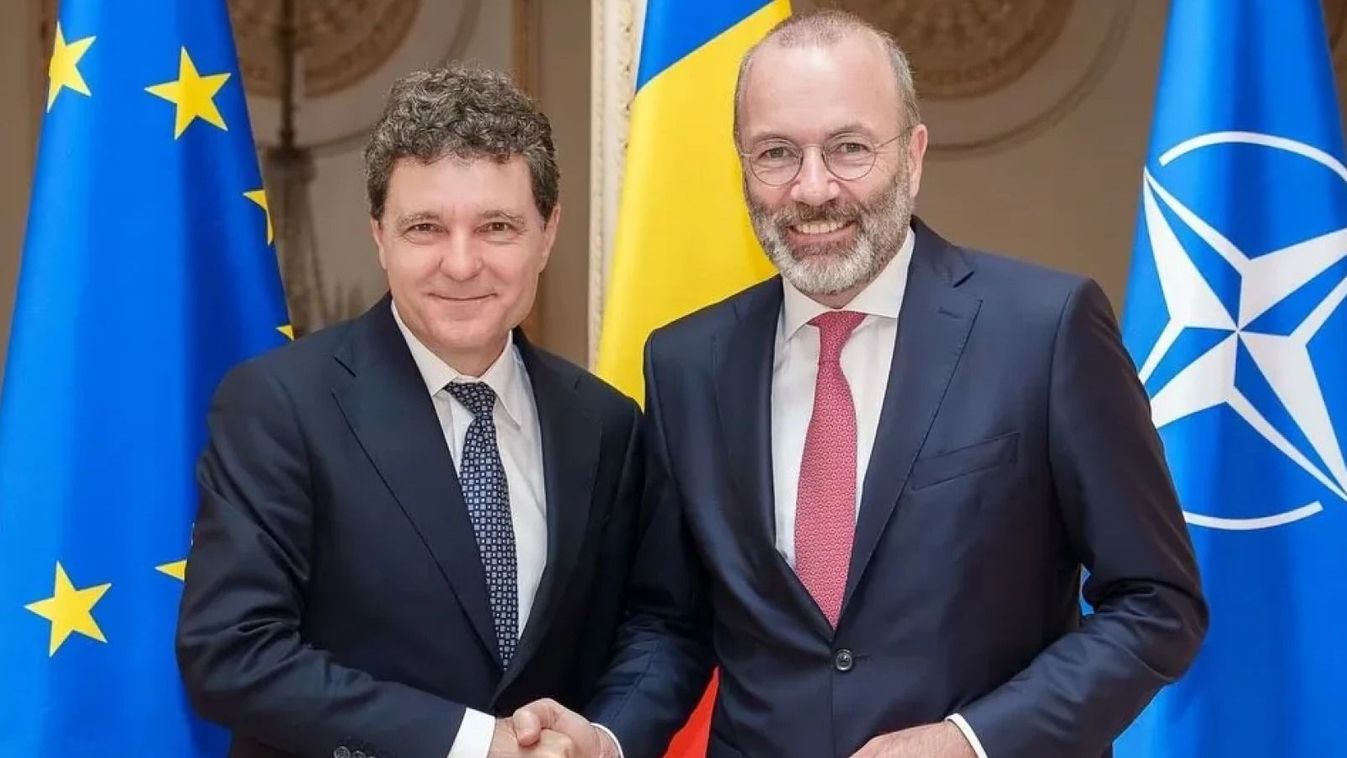 Nicușor Dan és Manfred Weber Bukarestben. 