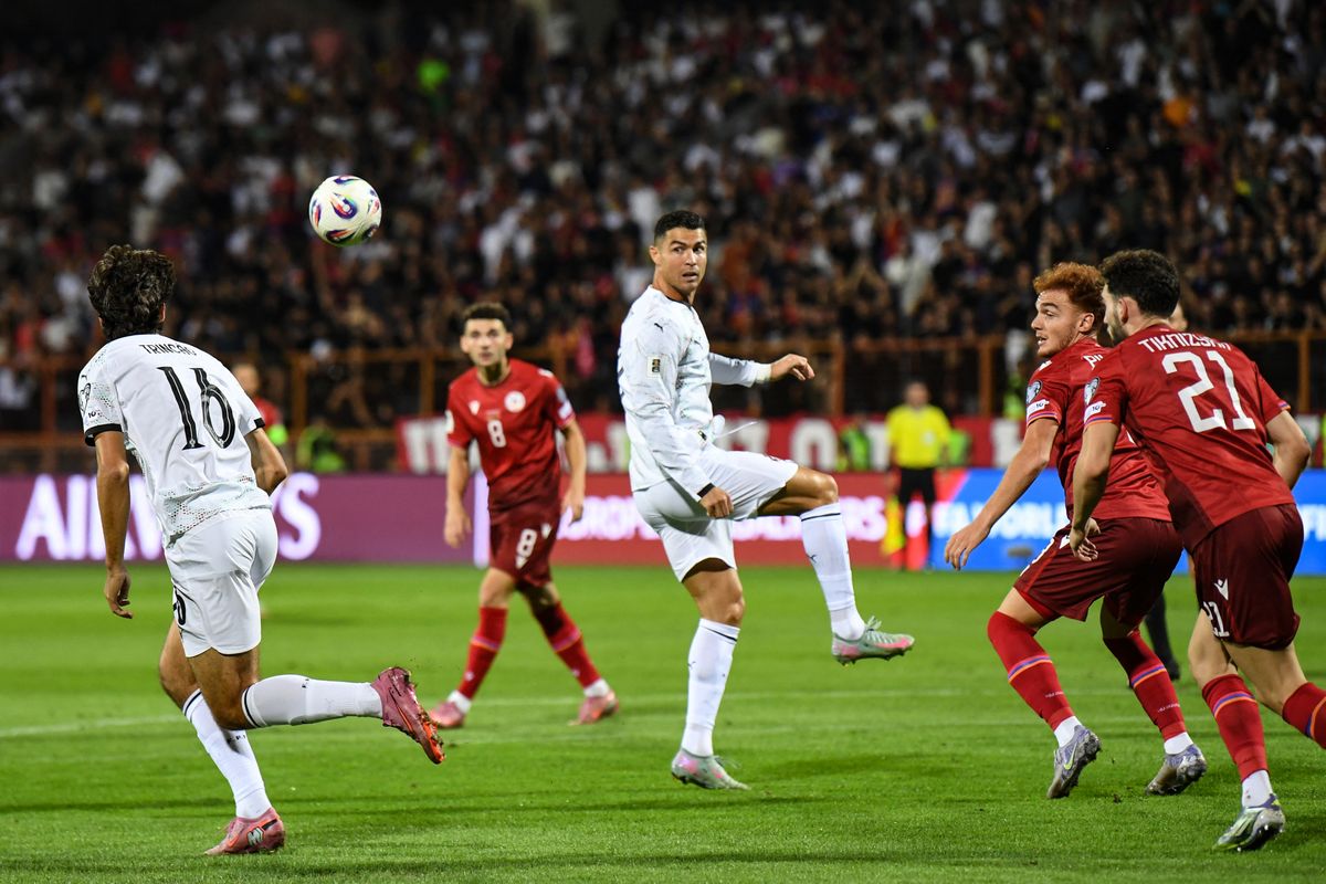 Ronaldo szombaton két gólt szerzett a portugál válogatottban Jerevánban 