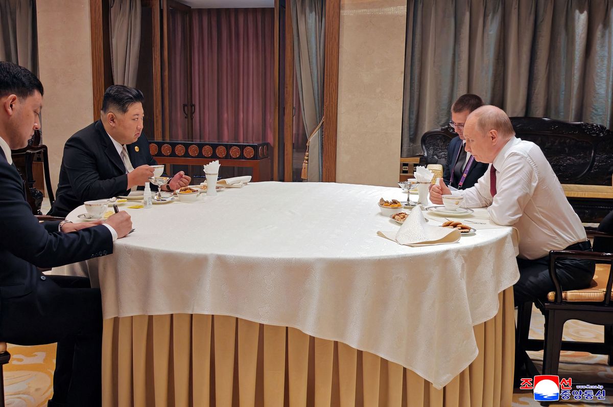 This picture taken on September 3, 2025 and released from North Korea's official Korean Central News Agency (KCNA) on September 4, 2025 shows North Korean leader Kim Jong Un (2nd L) meeting with Russian President Vladimir Putin (R) at the Diaoyutai State Guesthouse in Beijing. (Photo by KCNA VIA KNS / AFP) / South Korea OUT / ---EDITORS NOTE--- RESTRICTED TO EDITORIAL USE - MANDATORY CREDIT "AFP PHOTO/KCNA VIA KNS" - NO MARKETING NO ADVERTISING CAMPAIGNS - DISTRIBUTED AS A SERVICE TO CLIENTS / THIS PICTURE WAS MADE AVAILABLE BY A THIRD PARTY. AFP CAN NOT INDEPENDENTLY VERIFY THE AUTHENTICITY, LOCATION, DATE AND CONTENT OF THIS IMAGE --- /