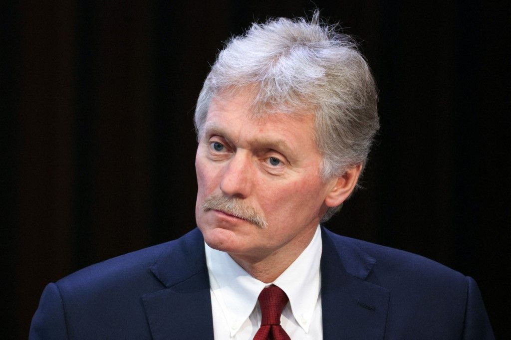 In this pool photograph distributed by the Russian state agency Sputnik, Kremlin spokesman Dmitry Peskov attends Russia's President Vladimir Putin's annual end-of-year press conference in Moscow on December 19, 2024. (Photo by Gavriil Grigorov / POOL / AFP)