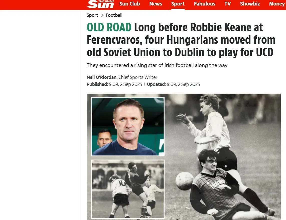 A The Irish Sun Robbie Keane-nel adja el a Dublinba vetődött négy magyar sztoriját