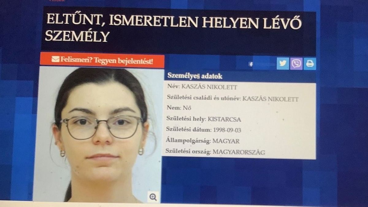 Áttörést várnak Kaszás Nikolett eltűnési ügyében