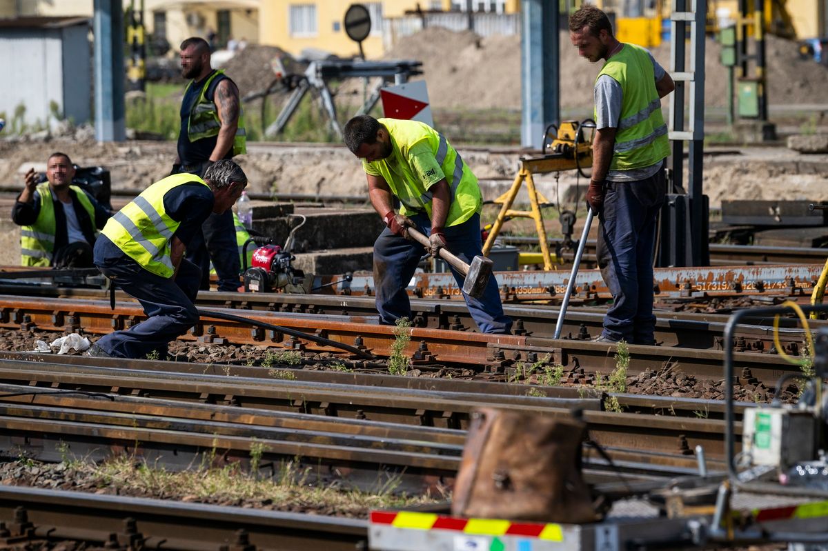 Budapest, 2025. szeptember 5.
Szakemberek dolgoznak a felújítás miatt bezárt Keleti pályaudvaron 2025. szeptember 5-én. Zajlik a Keleti pályaudvar pályahálózatának felújítása, ezért augusztus 25. és szeptember 20. között négy hétre lezárták a központi pályaudvart.
MTI/Purger Tamás