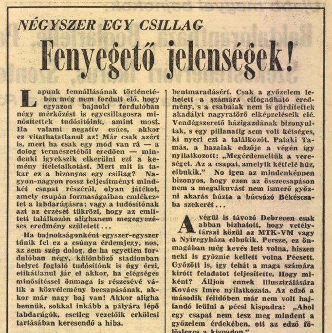 Négy mérkőzés is egy csillagot kapott az utolsó fordulóban.
