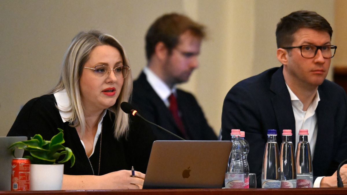 Budapest, 2025. február 26.
Szepesfalvy Anna, a Fidesz-KDNP képviselője (b) felszólal a Fővárosi Közgyűlés ülésén a Városháza dísztermében 2025. február 26-án. Mellette Böröcz László, a Fidesz-KDNP képviselője, az I. kerület polgármestere (j). 
MTI/Purger Tamás