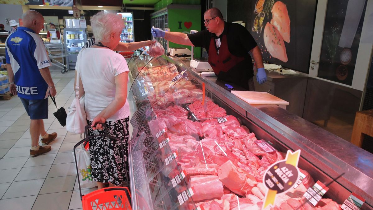 árréscsökkentés, 20240828 Budapest CBA Príma Áruház Élelmiszer vásárlás Illusztráció  Fotó: Havran Zoltán  HZ Magyar Nemzet  MN A képen: hús  hentesáru  húspult