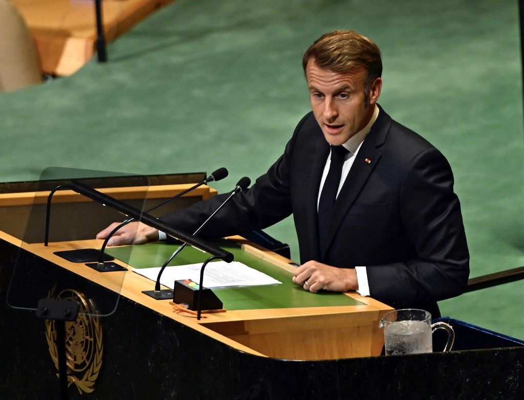 Emmanuel Macron francia elnök (Fotó: AFP)
