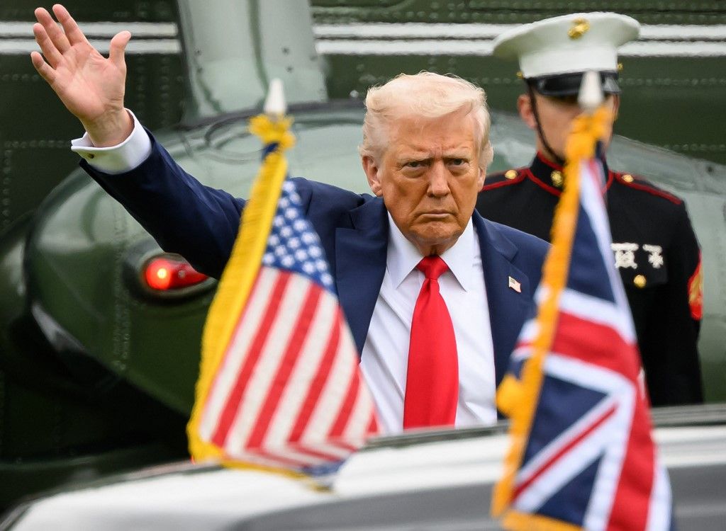 Donald Trump amerikai elnök látogatása meglepő fordulatot vett (Fotó: AFP)