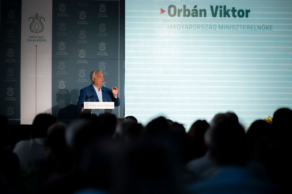 Orbán Viktor kötcsei beszéde a világsajtóban is visszhangot kapott (Fotó: Miniszterelnöki Kommunikációs / MTI/Miniszterelnöki Kommunikác)