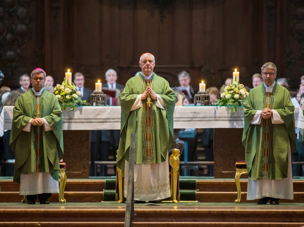 Cardinal Gerhard Ludwig Muller (C) pictured during his sermon in the Cathedral in Mainz, Germany, 02 July 2017. The previous day it became known that Pope Francis had dismissed Muller as the head of the Congregation for the Doctrine of the Faith (CDF). Photo: Andreas Arnold/dpa (Photo by Andreas Arnold / dpa Picture-Alliance via AFP)
