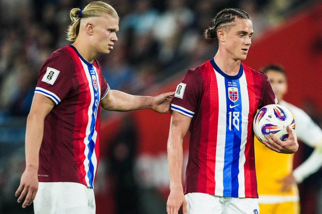 Erling Haaland átadta a lehetőséget, hogy Thelo Aasgaard rúgja Norvégia tizenegyesét Moldova ellen 8-1-es állásnál 