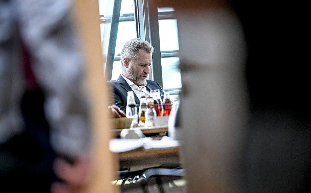 10 June 2024, Berlin: Petr Bystron (AfD), newly elected MEP, takes part in the consultations with the newly elected AfD MEPs after the European elections. Photo: Britta Pedersen/dpa (Photo by BRITTA PEDERSEN / dpa Picture-Alliance via AFP)
