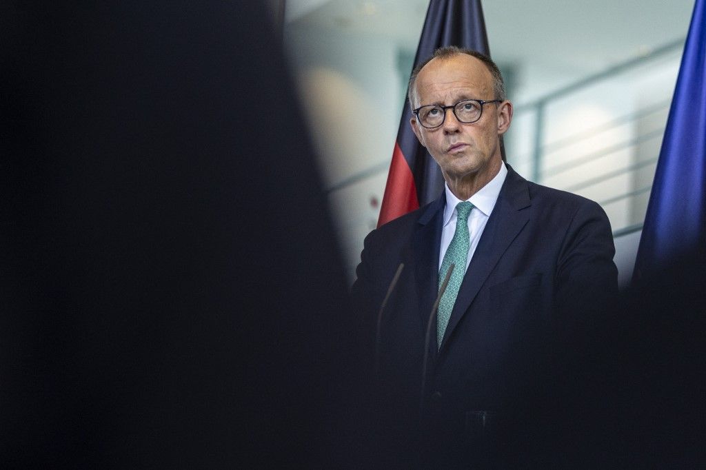 Merz háborús bűnösnek nevezte Putyint (Fotó: AMREI SCHULZ / Photothek Media Lab)