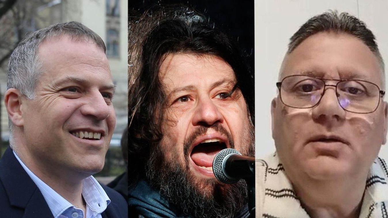 Juhász Péter, Puzsér Róbert, Látó János: A mai tüntetésen furcsa figurák vonulnak fel (Forrás: MW)