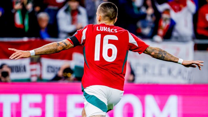 Magyarország - Örményország VB selejtező a Puskás Arénában, magyar válogatott mérkőzés, Lukács Dániel gól, gólöröm