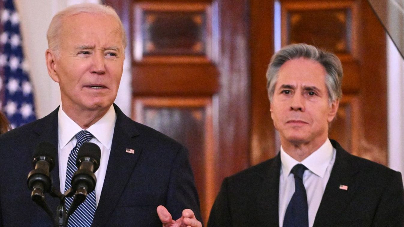 Joe Biden volt amerikai elnök és Antony Blinken korábbi külügyminiszter (Fotó: AFP)