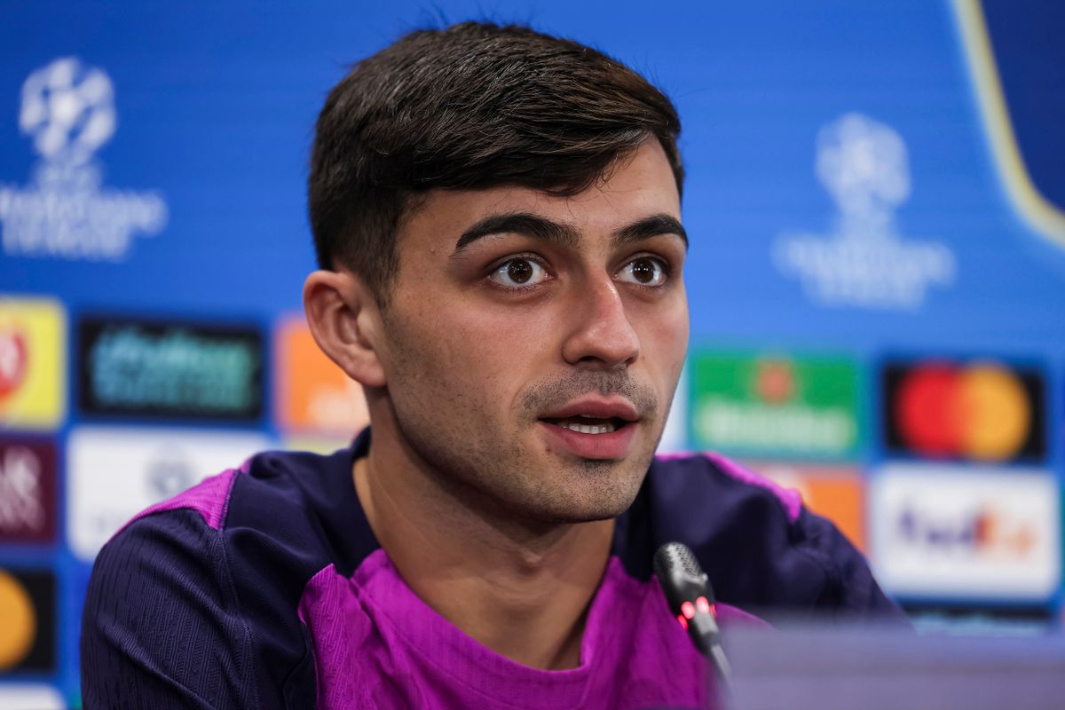 September 30, 2025, Sant Joan Despi, Barcelona, SPAIN: Pedri of FC Barcelona attends his press conference during the training day of FC Barcelona ahead the UEFA Champions League 2025/26, football match against Paris Saint-Germain at Ciudad Esportiva Joan Gamper on September 30, 2025 in Sant Joan Despi, Barcelona, Spain. (Credit Image: © Javier Borrego/AFP7 via ZUMA Press Wire)