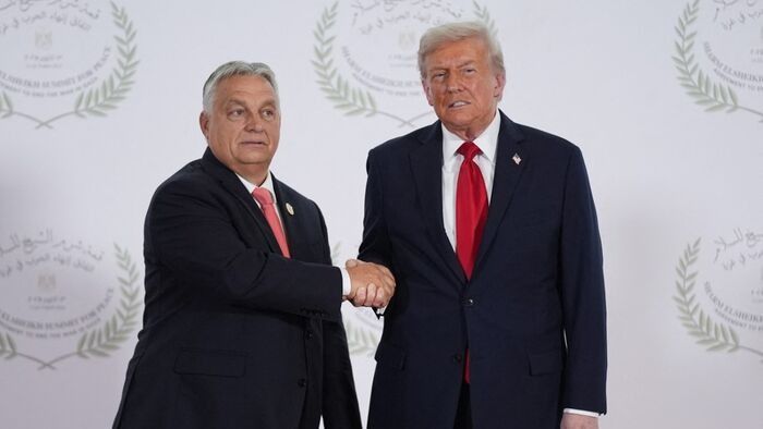 Orbán Viktor magyar miniszterelnök és Donald Trump amerikai elnök (Fotó: AFP)