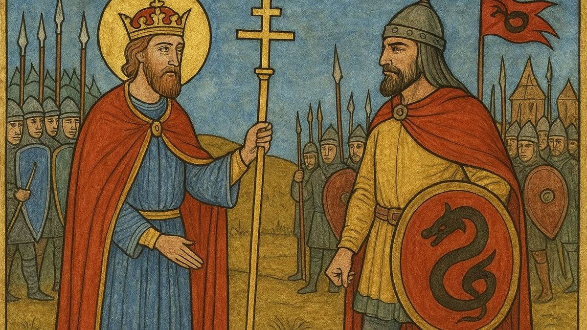 Szent István és Gyula utolsó találkozása csata előtt