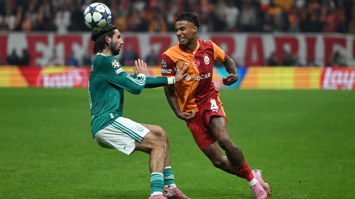 Szoboszlai Dominik
Liverpool's Hungarian midfielder #08 Dominik Szoboszlai (L) and Galatasaray's Senegalese defender #04 Ismail Jakobs (R) fight for the ball during the UEFA Champions League first round day 2 football match between Galatasaray (TUR) and L