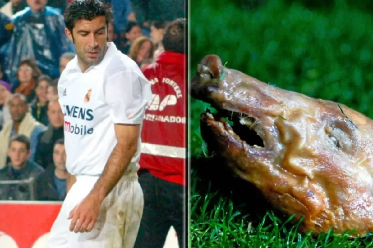 Luis Figo ajándéka: a disznófej. Azért kapta, mert a Barcelona vezéreként 2000-ben a Real Madridhoz igazolt. Figo most visszatér Barcelonába
