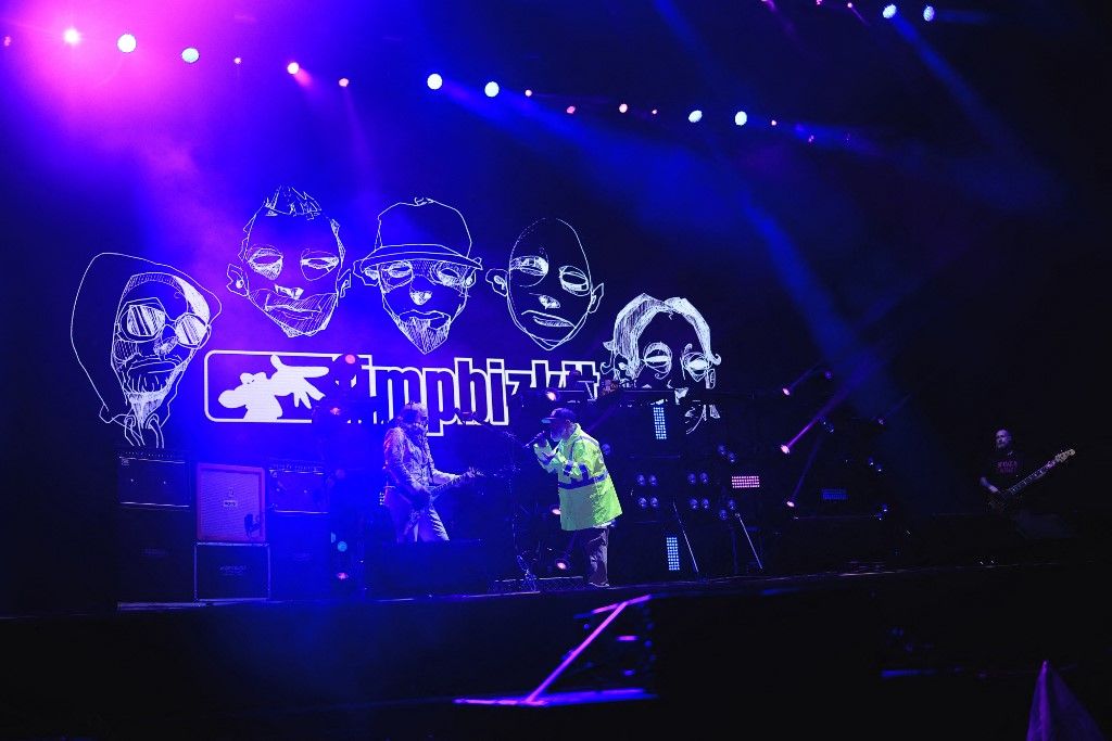 SP - SAO PAULO - 03/23/2024 - SAO PAULO, LOLLAPALOOZA BRAZIL 2024 - The North American band Limp Bizkit during their performance on the Samsung Galaxy stage, at the Lollapalooza Brasil 2024 Festival, held at the Autodromo de Interlagos, south of the city of Sao Paulo, this Saturday (23). Photo: Ettore Chiereguini/AGIF (Photo by Ettore Chiereguini / AGIF via AFP)