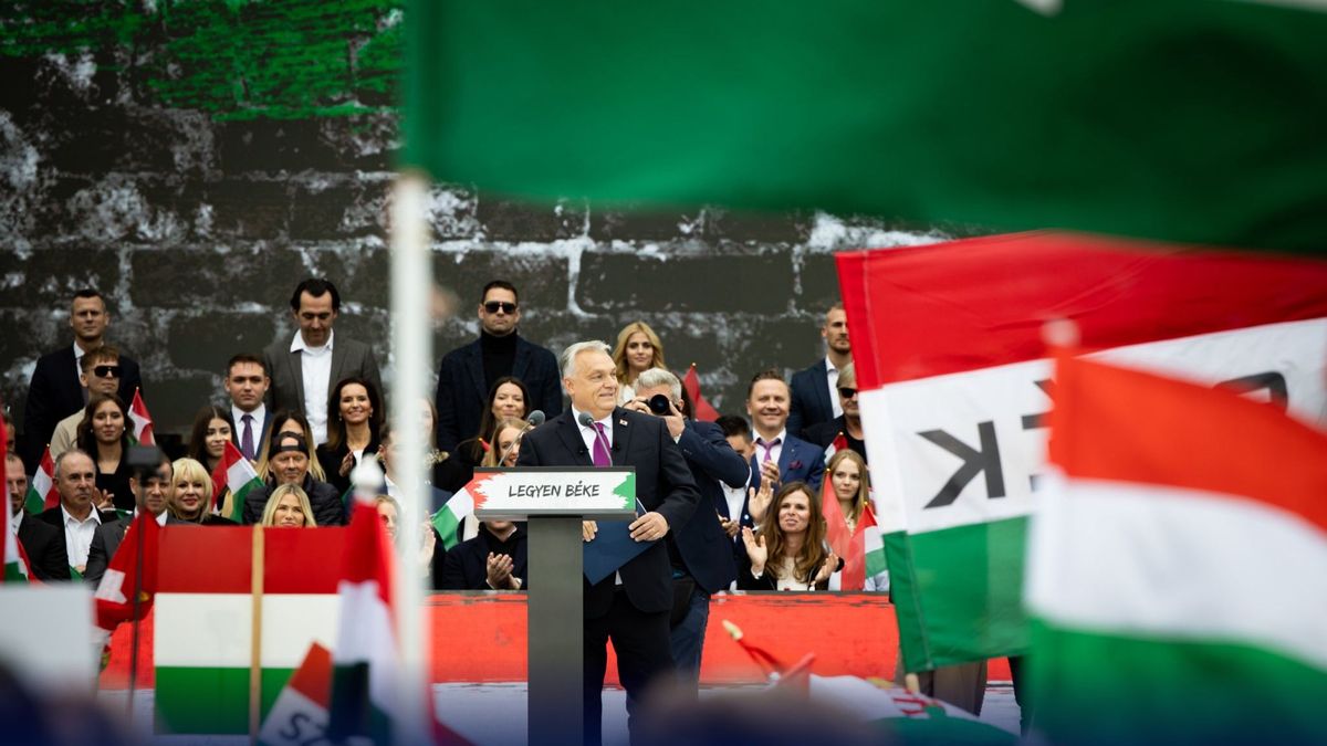 Orbán Viktor a Békemeneten mondott beszédet Forrás: Facebook