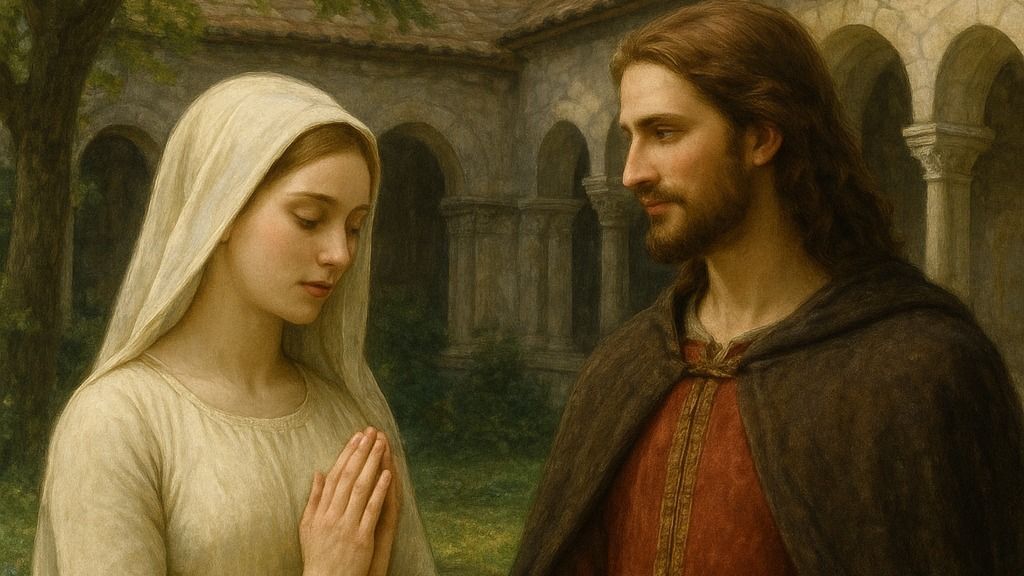 Szent István és Gizella első találkozása.