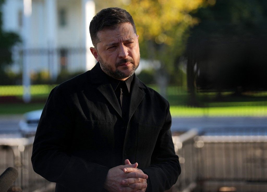 Volodimir Zelenszkij ukrán elnök Fotó: ANDREW HARNIK / GETTY IMAGES NORTH AMERICA
