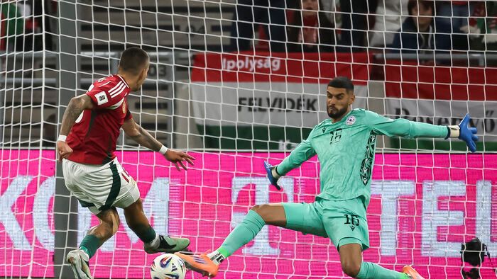Magyarország - Örményország VB selejtező a Puskás Arénában, magyar válogatott mérkőzés, Lukács Dániel gól, gólöröm