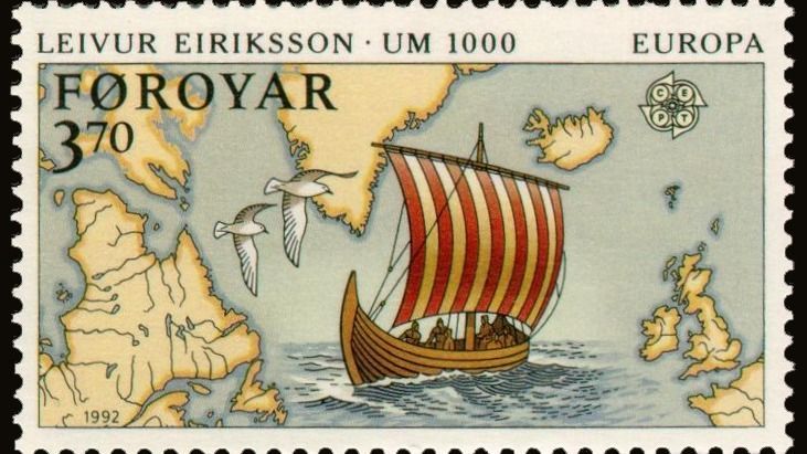 Emlékbélyeg Amerika flefedezéséről. Forrás: Wikimedia Commons.