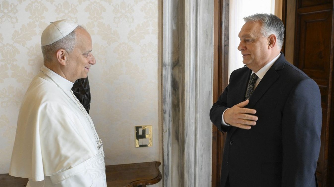 Orbán Viktor magyar miniszterelnök és XIV. Leó pápa (Fotó: AFP)