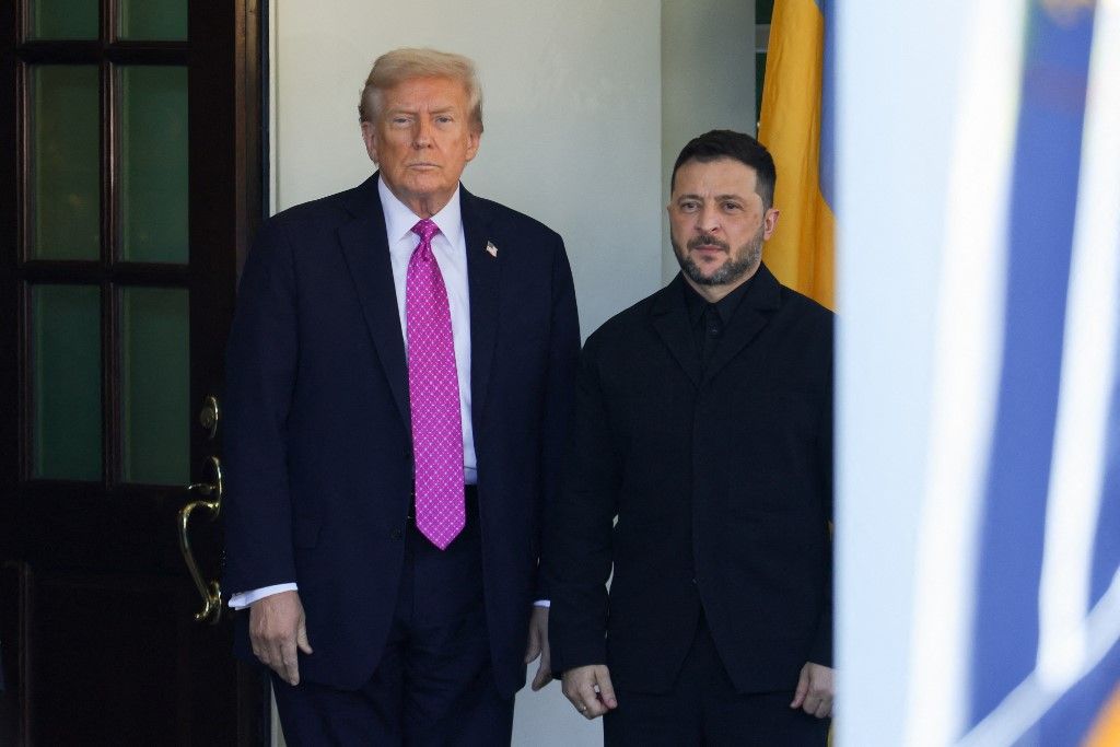 Donald Trump amerikai elnök találkozik Volodimir Zelenszkij ukrán elnökkel (Fotó: AFP)