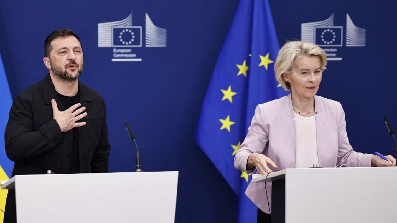 Az ukrán elnök, Volodimir Zelenszkij és az Európai Bizottság elnöke, Ursula von der Leyen