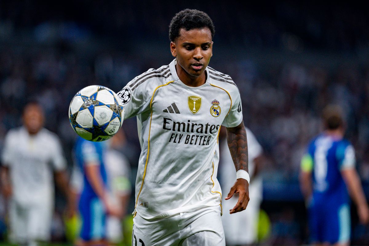September 16, 2025, Madrid, Madrid, Spain: Rodrygo Goes of Real Madrid is seen during the UEFA Champions League 2025/26 League Phase MD1 match between Real Madrid C.F. and Olympique de Marseille at Estadio Santiago Bernabeu on September 16, 2025 in Madrid, Spain. (Credit Image: © Alberto Gardin/ZUMA Press Wire)