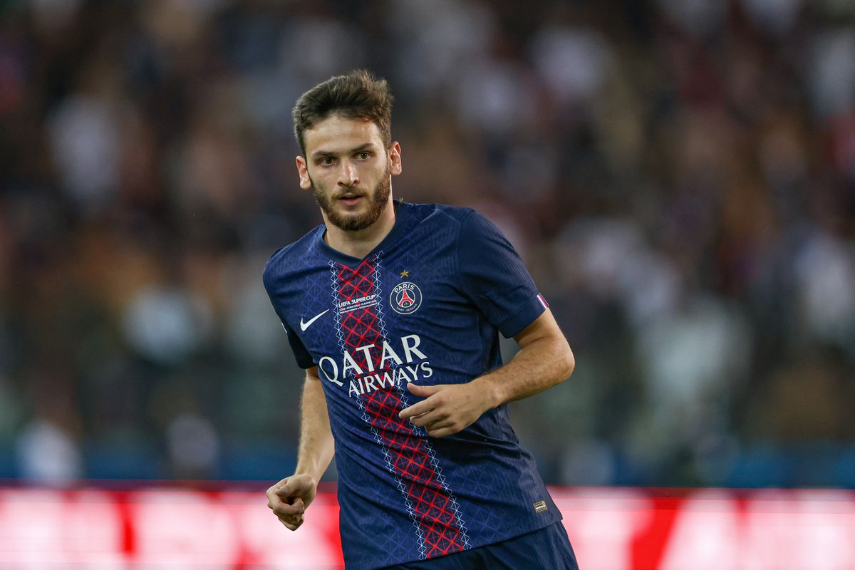 August 13, 2025, Udine, Italy: Khvicha Kvaratskhelia of Paris Saint-Germain seen in action during the UEFA SUPERCUP 2025 between Paris Saint-Germain and Tottenham Hotspur at Stadio Friuli. Final score: Paris Saint-Germain 2:2 (penalty 3:2) Tottenham Hotspur. (Credit Image: © Grzegorz Wajda/SOPA Images via ZUMA Press Wire)