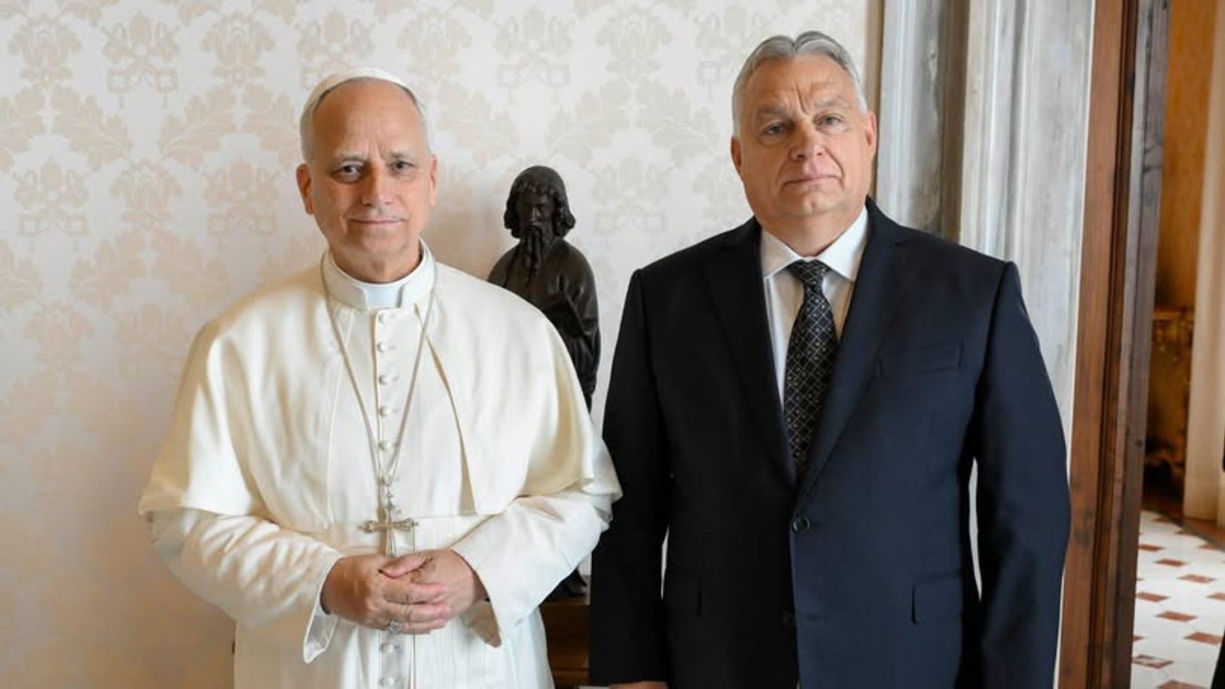 Orbán Viktor magyar miniszterelnök és XIV. Leó pápa (Forrás: Facebook)