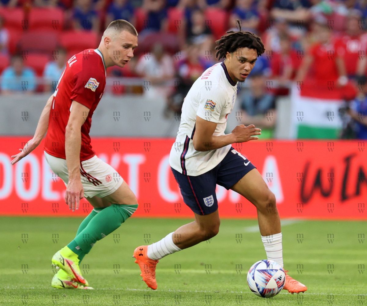 20220604 Budapest
Magyarország-Anglia Nemzetek Ligája labdarúgó mérkőzés
fotó: Mirkó István (MI)
Magyar Nemzet
képen: Szalai Attila (4) Trent Alexander-Arnold (7)