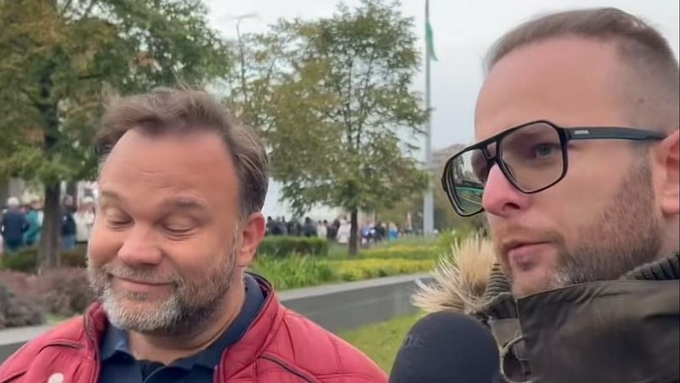 Aranyosi Péter, tiszás humorista fellökte az őt kérdező Varga Ádámot (Forrás: Facebook)