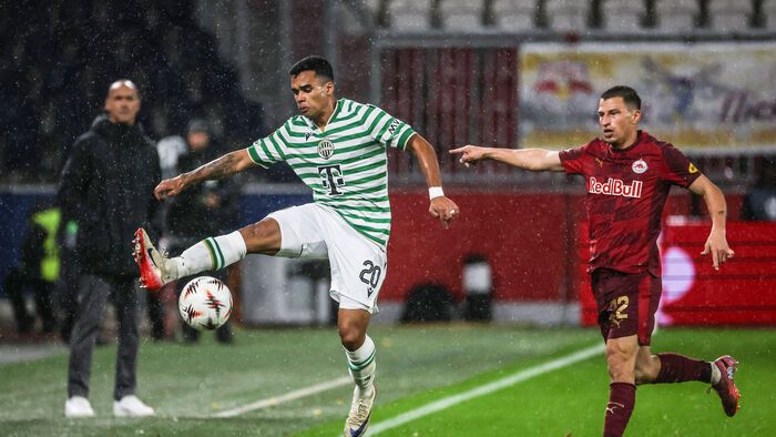 Cadu (labdával) és a Ferencváros hamar hátrányba került Salzburgban.