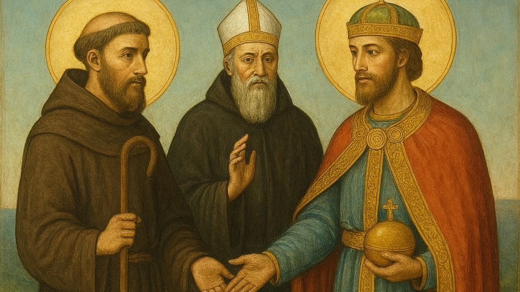Szent Gellért első találkozása Szent Istvánnal.